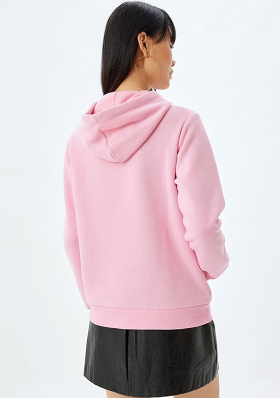 Koton Pembe Kadın Kapüşonlu Sweatshirt