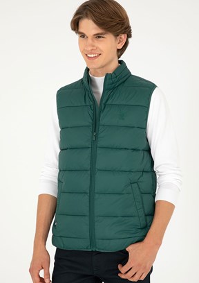 US POLO ASSN Yeşil Erkek Basic Yelek