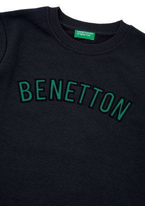 BENETTON Antrasit Erkek Çocuk Baskılı Sweatshirt