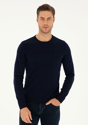 PIERRE CARDIN Lacivert Erkek Basic Kazak