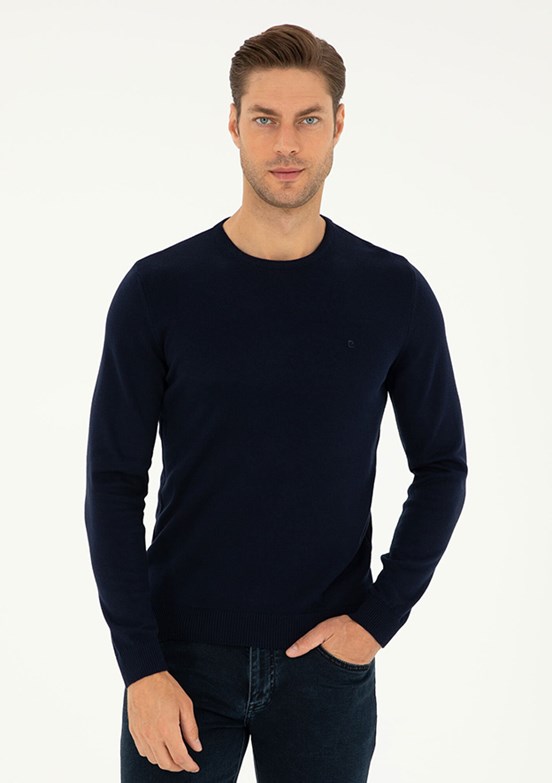 PIERRE CARDIN Lacivert Erkek Basic Kazak