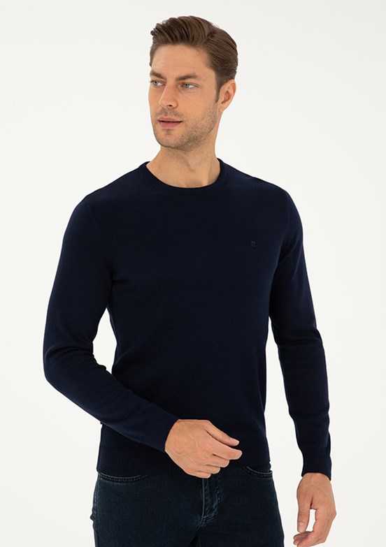 PIERRE CARDIN Lacivert Erkek Basic Kazak