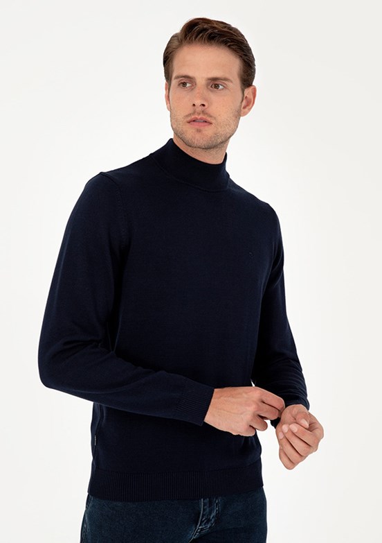 PIERRE CARDIN Lacivert Erkek Basic Kazak