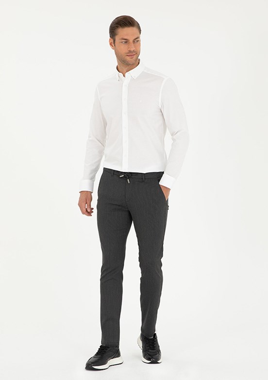 PİERRE CARDİN Antrasit Erkek Slim Pantolon