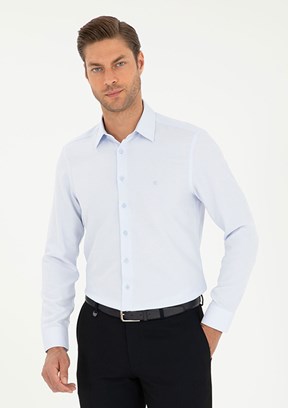 PIERRE CARDIN Mavi Erkek Uzun Kol Gömlek