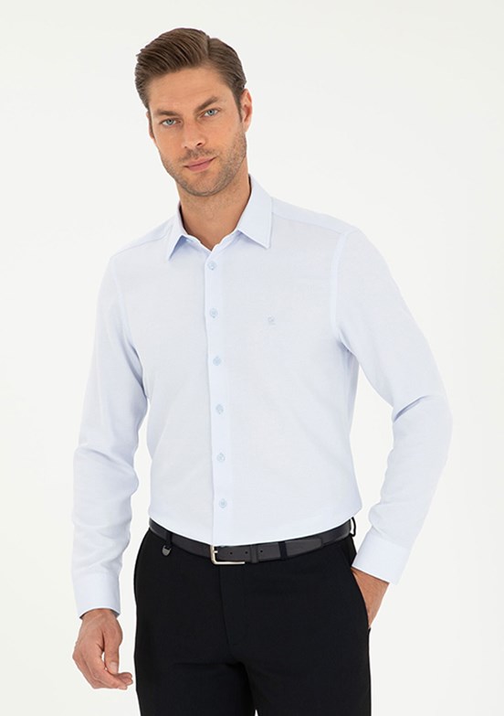 PIERRE CARDIN Mavi Erkek Uzun Kol Gömlek