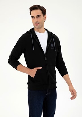 US POLO ASSN Siyah Erkek Regular Sweatshirt