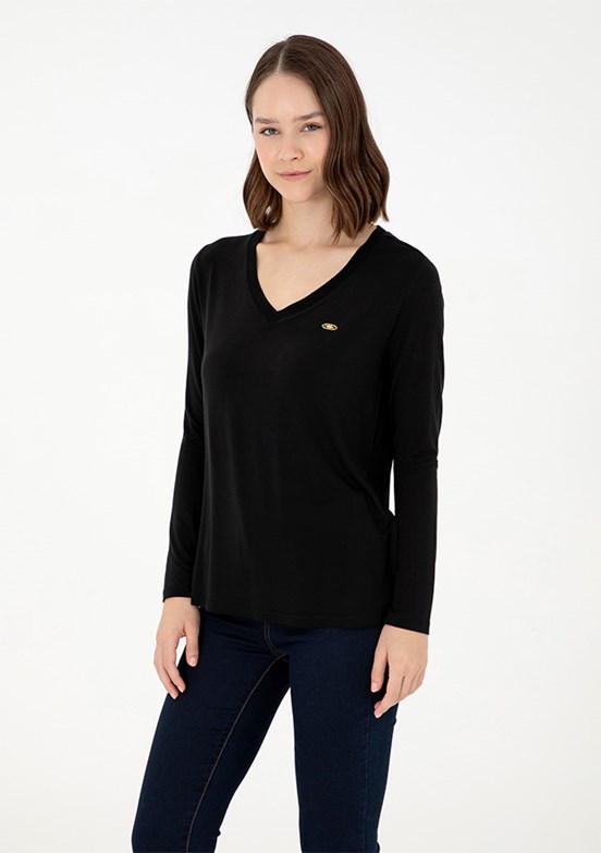 US POLO ASSN Siyah Kadın Comfort Sweatshirt