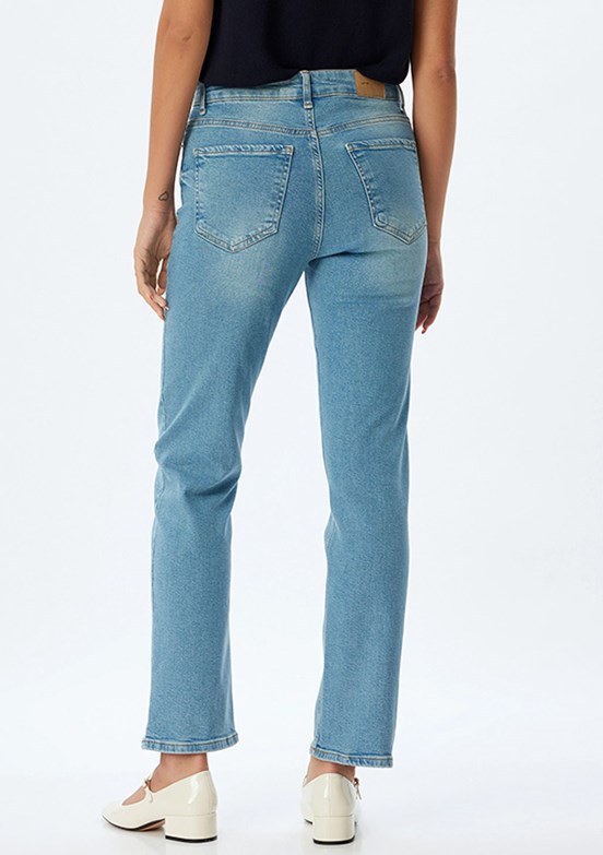 Koton Lacivert Kadın Normal Bel Jean Pantolon