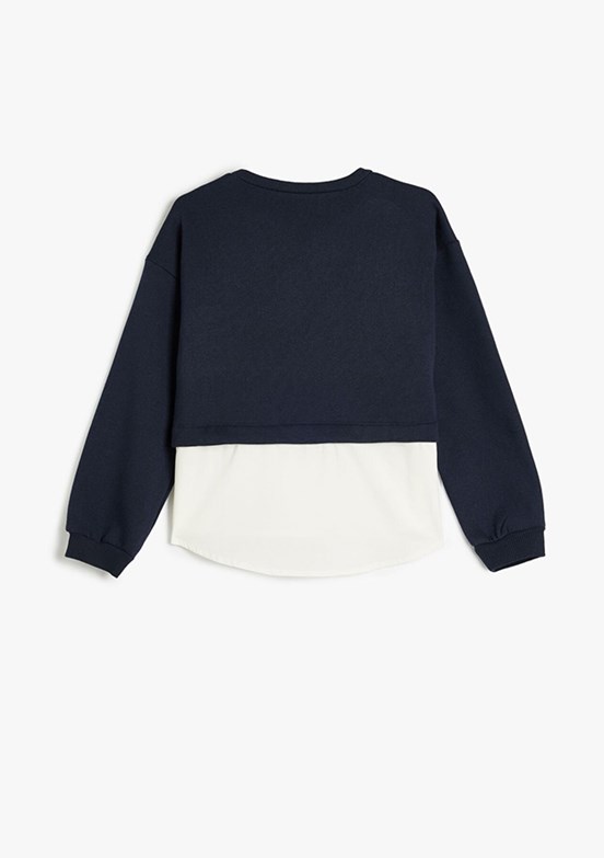 Koton Lacivert Kız Çocuk Baskılı Sweatshirt
