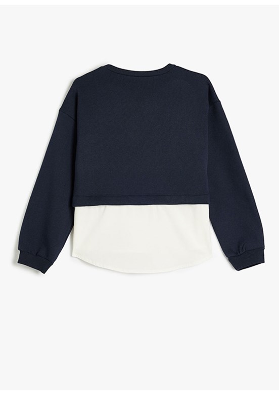 Koton Lacivert Kız Çocuk Baskılı Sweatshirt