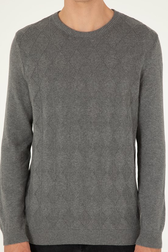 US POLO ASSN Gri Erkek Slim Kazak