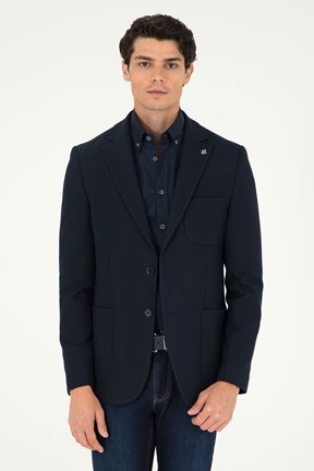US POLO ASSN Erkek Lacivert Slim Ceket