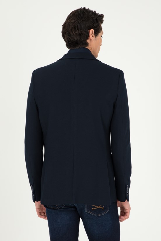 US POLO ASSN Erkek Lacivert Slim Ceket