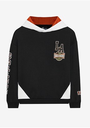 Skechers Siyah Erkek Çocuk Kapüşonlu Sweatshirt