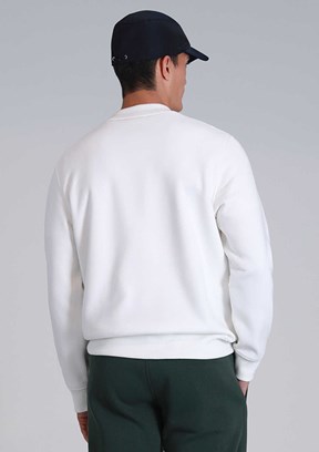 LUFIAN Beyaz Erkek Baskılı Sweatshirt