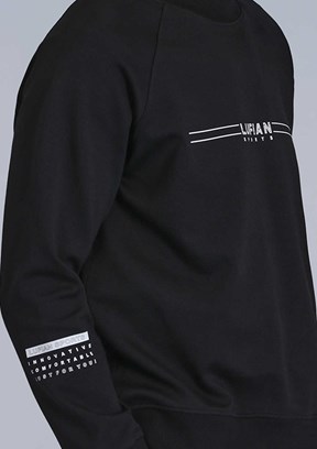 LUFIAN Siyah Erkek Baskılı Sweatshirt