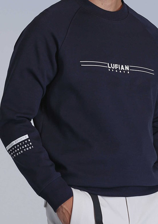 LUFIAN Lacivert Erkek Baskılı Sweatshirt