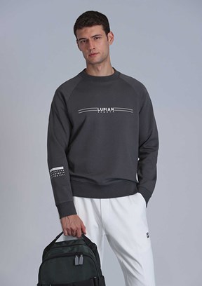 LUFIAN Yeşil Erkek Baskılı Sweatshirt