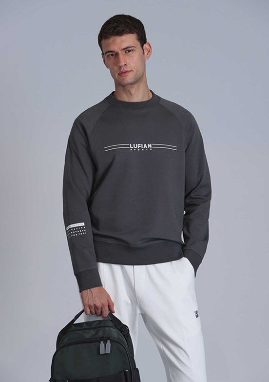 LUFIAN Yeşil Erkek Baskılı Sweatshirt