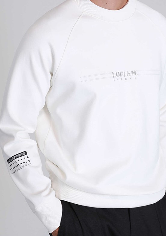 LUFIAN Beyaz Erkek Baskılı Sweatshirt