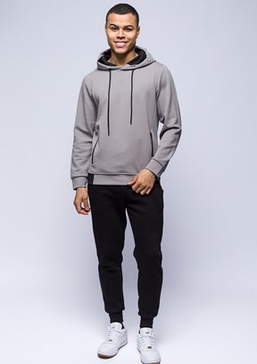 JOHNNY JOE Gri Erkek Baskılı Sweatshirt