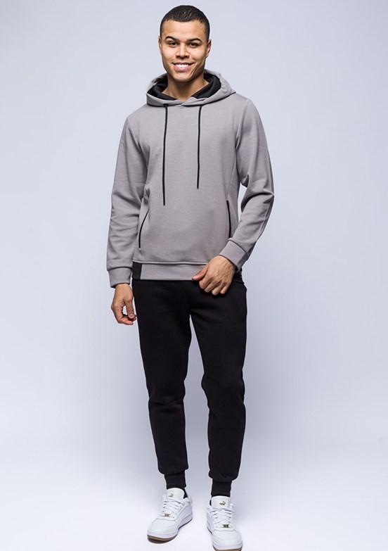 JOHNNY JOE Gri Erkek Baskılı Sweatshirt