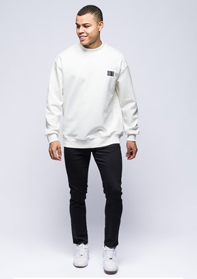 JOHNNY JOE Beyaz Erkek Baskılı Sweatshirt