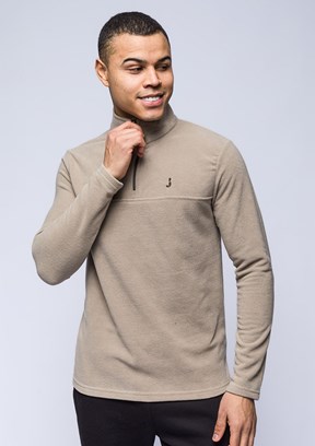 JOHNNY JOE Bej Erkek Polar Sweatshirt