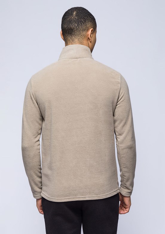 JOHNNY JOE Bej Erkek Polar Sweatshirt