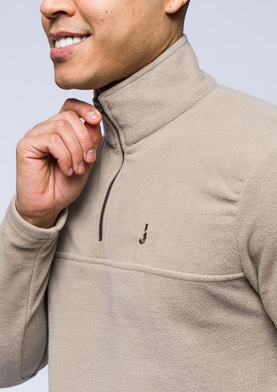JOHNNY JOE Bej Erkek Polar Sweatshirt
