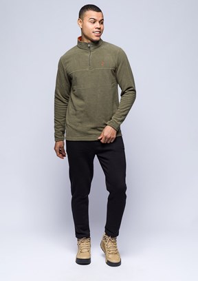 JOHNNY JOE Yeşil Erkek Polar Sweatshirt