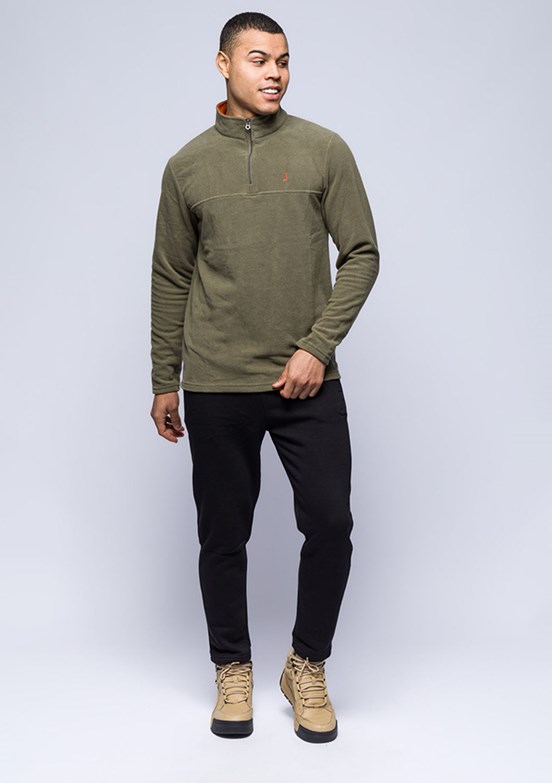 JOHNNY JOE Yeşil Erkek Polar Sweatshirt