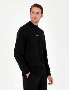 PİERRE CARDİN Siyah Erkek Regular Sweatshirt