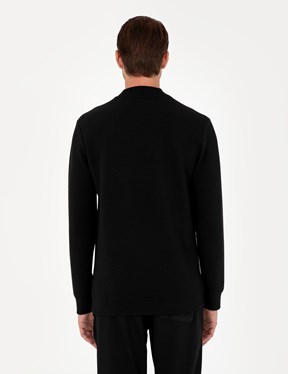 PİERRE CARDİN Siyah Erkek Regular Sweatshirt