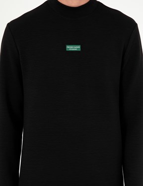 PİERRE CARDİN Siyah Erkek Regular Sweatshirt