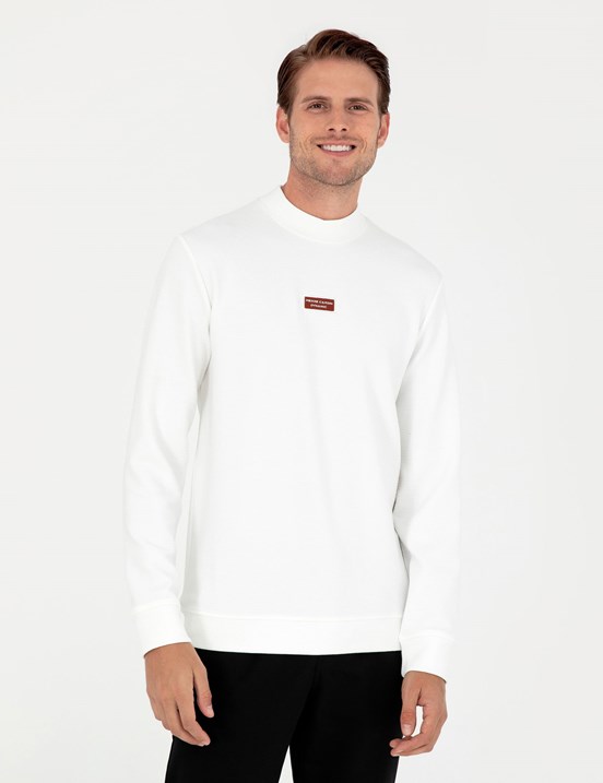 PİERRE CARDİN Beyaz Erkek Regular Sweatshirt