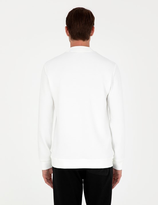 PİERRE CARDİN Beyaz Erkek Regular Sweatshirt