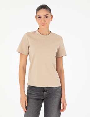 Pierre Cardin Bej Kadın Slim T-Shirt