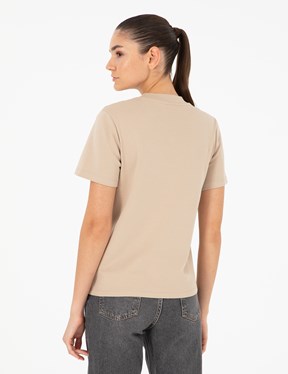 Pierre Cardin Bej Kadın Slim T-Shirt