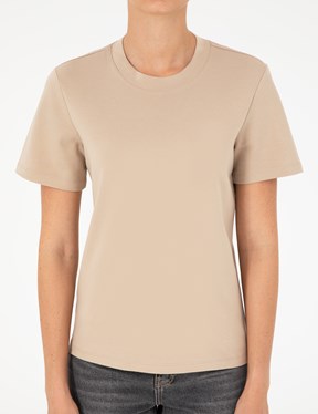 Pierre Cardin Bej Kadın Slim T-Shirt