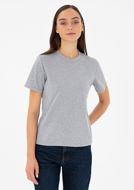 Pierre Cardin Gri Kadın Slim T-Shirt