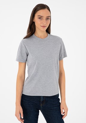 Pierre Cardin Gri Kadın Slim T-Shirt