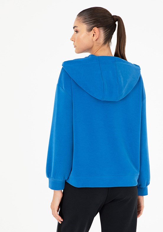 PİERRE CARDİN Mavi Kadın Cropped Sweatshirt