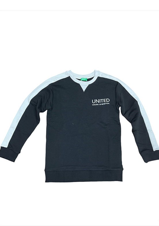 BENETTON Siyah Erkek Çocuk Baskılı Sweatshirt