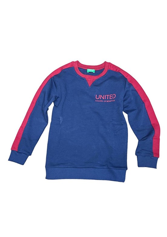 Benetton Lacivert  Erkek Çocuk Baskılı Sweatshirt