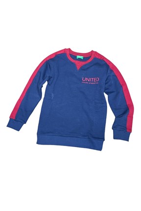 Benetton Lacivert  Erkek Çocuk Baskılı Sweatshirt