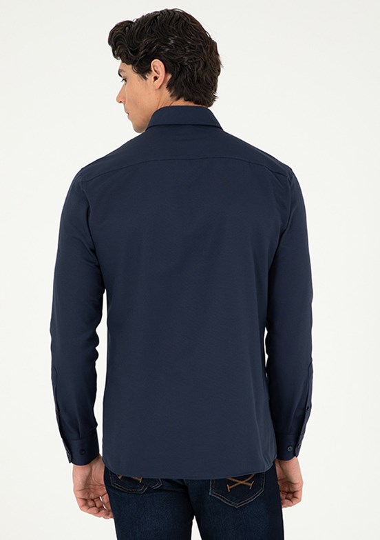 US POLO ASSN Lacivert Erkek Uzun Kol Gömlek