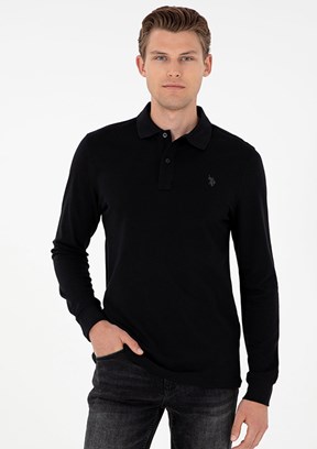 US POLO ASSN Siyah Erkek Basic Sweatshirt