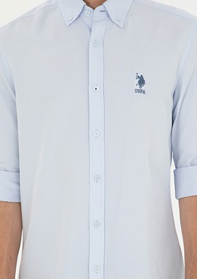 US POLO ASSN Erkek Mavi Uzun Kol Gömlek